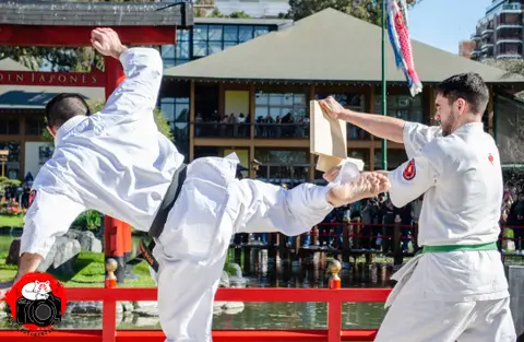 Tameshiwari con tablas · Enbu en el Jardín Japonés 2024