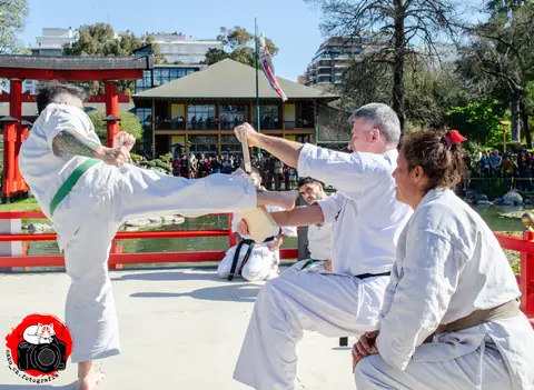 Tameshiwari con tablas · Enbu en el Jardín Japonés 2024