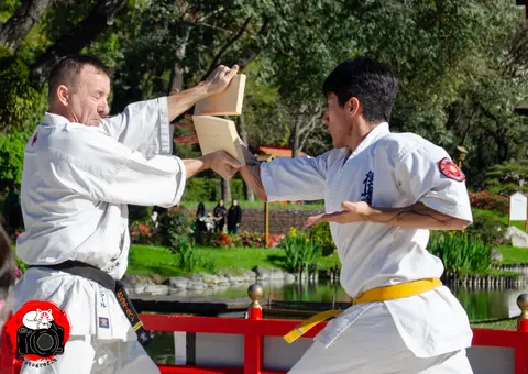 Tameshiwari con tablas · Enbu en el Jardín Japonés 2024