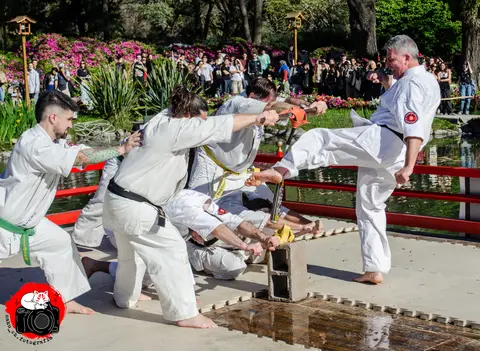 Tameshiwari con barras de hielo · Enbu en el Jardín Japonés 2024